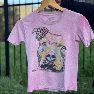 Girl’s The Mountain Pink Bulldog Graphic T-Shirt Medium 7/8